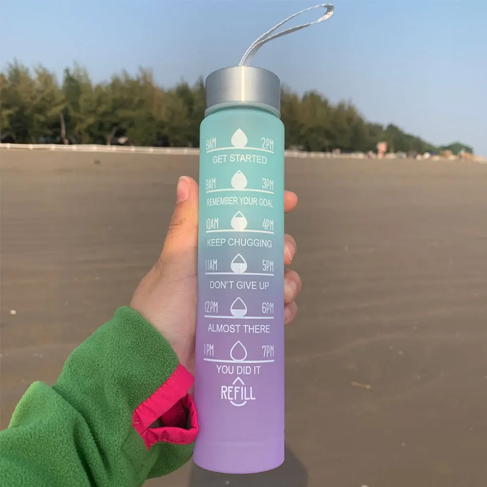 300ml 750ml 2L Water Bottle Motivational Drinking Bottle Sports Water Bottle With Time Marker Portable Cups Outdoor Travel Gym - Image 6