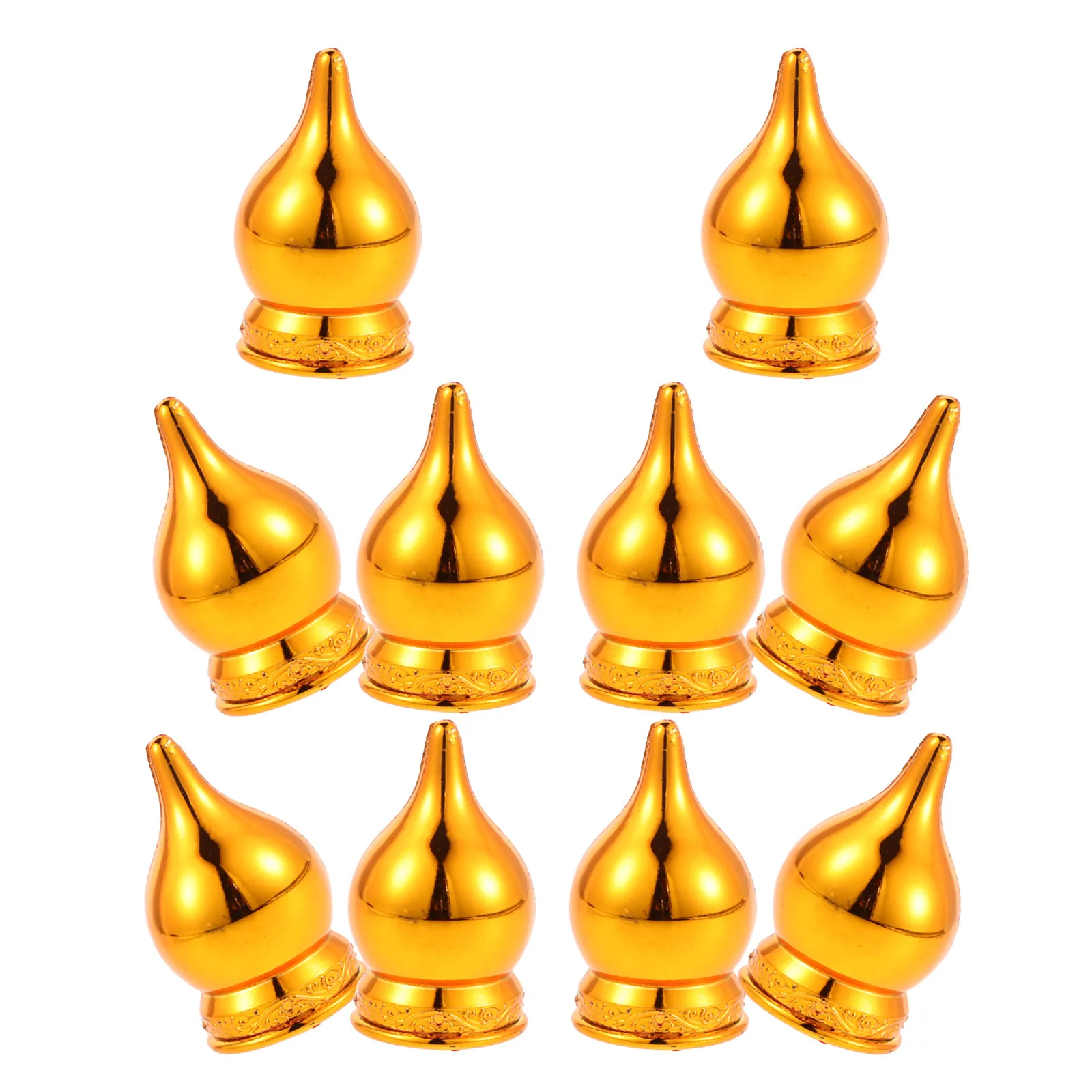 10Pcs Gold Flagpole Finials Elegant Reusable Pennants Topper Ornament Decorative Flag Pole Ball Topper for Garden Flags