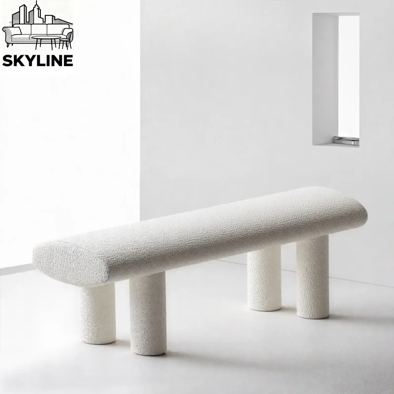 Nordic Minimal Multi-purpose Fabric Bench, Versatile Seat for Living Room Sofa Side & Bedroom Bedside