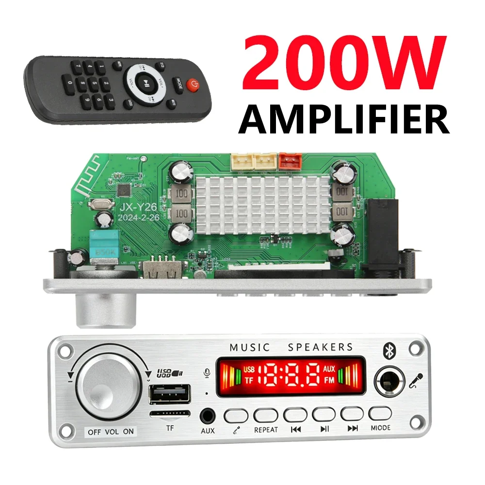 KEBIDU 200W Verstärker Bluetooth MP3 WMA Decoder Board DC 12V 100W Kabelloser Auto-Audio-MP3-Player TF USB FM Mikrofon DIY Musikplayer – Detail 1