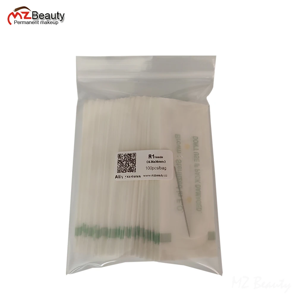 0.35mm X 35mm R1Tattoo Needles Disposable 1R Round Short 35MM 1RL For Permanent Makeup Machine Agujas Tattoo Supplies Agulha 3D