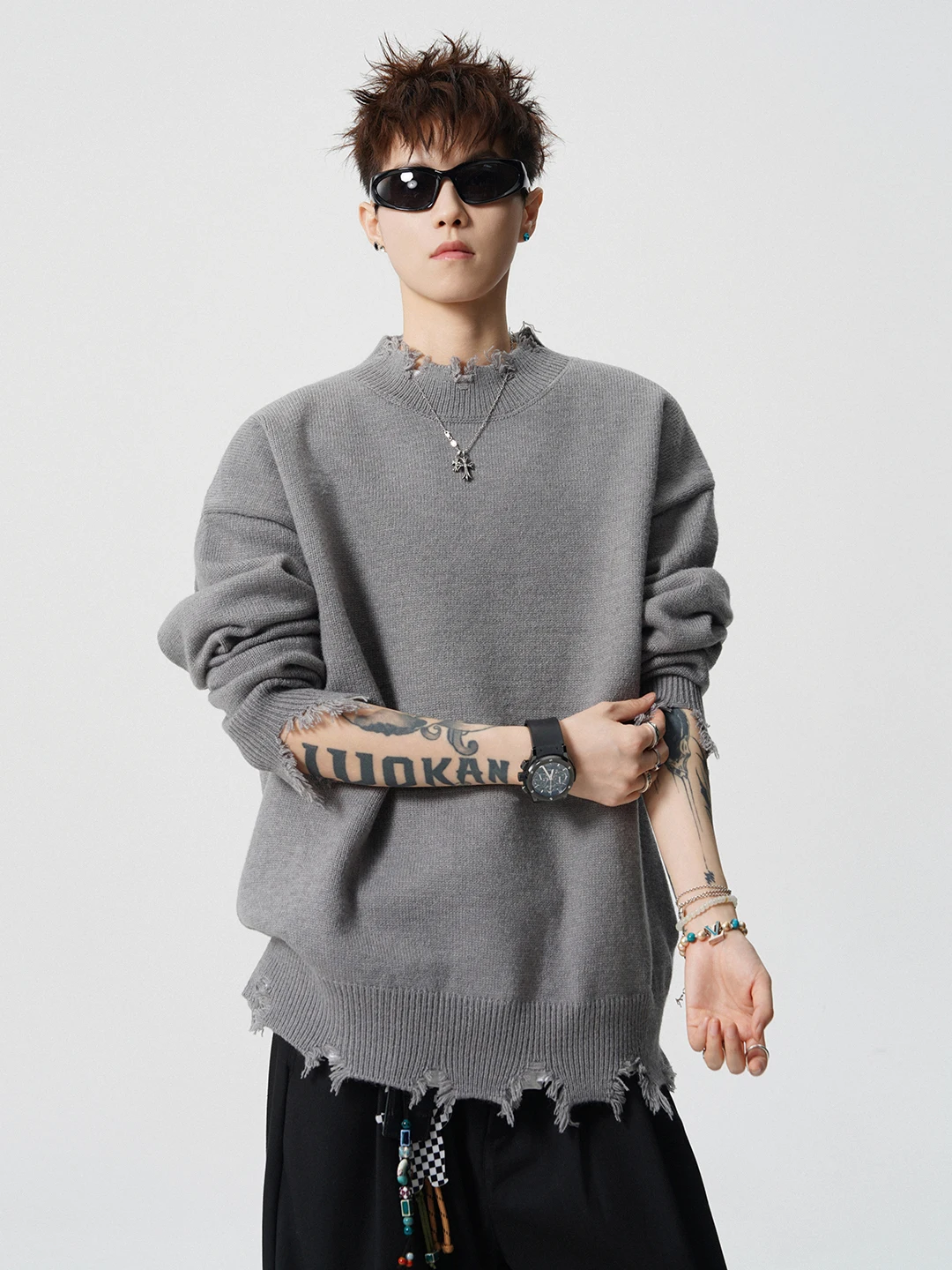 

Мужской зимний свитер с круглым вырезом, плотный, мягкий, повседневный, в американском стиле, новый, модный тренд 2025 года