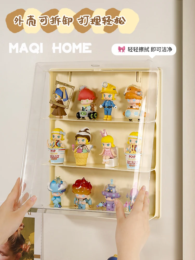 Blind Box Storage Rack Transparent Wall-Mounted Hand-made Display Box Action Figures Showcase Display Shelf for Dolls Popmart