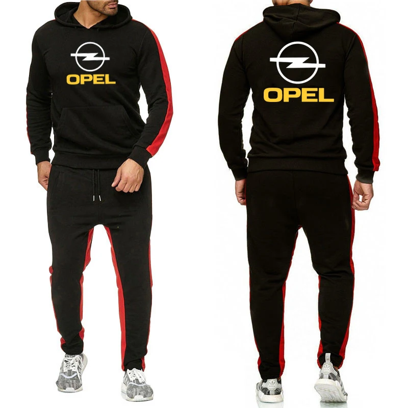 2024 Printing New Men Opel Spring and Autumn Blank Fleece Tracksuits Fashion Hoodies Sweatpants Set Jogging  Suit