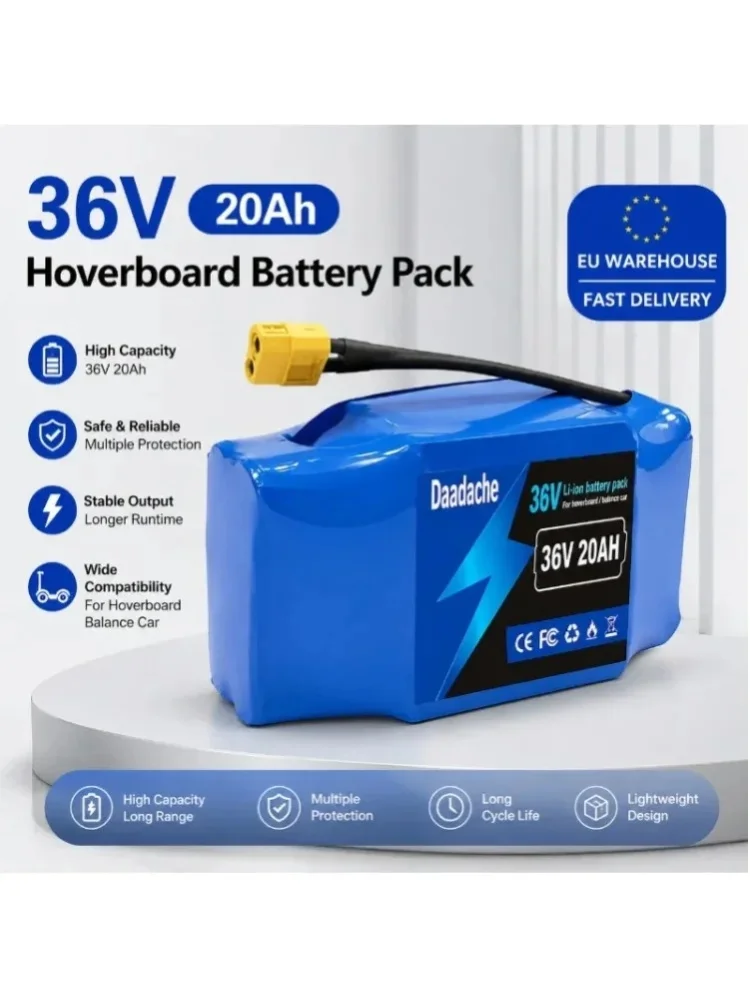 Wiederaufladbarer 36V Lithium-Ionen-Akku 10S2P 10Ah 20Ah mit Schutzplatine für Elektro-Balance-Scooter Smart Zweirad-Roller EU Lokaler Schnellversand