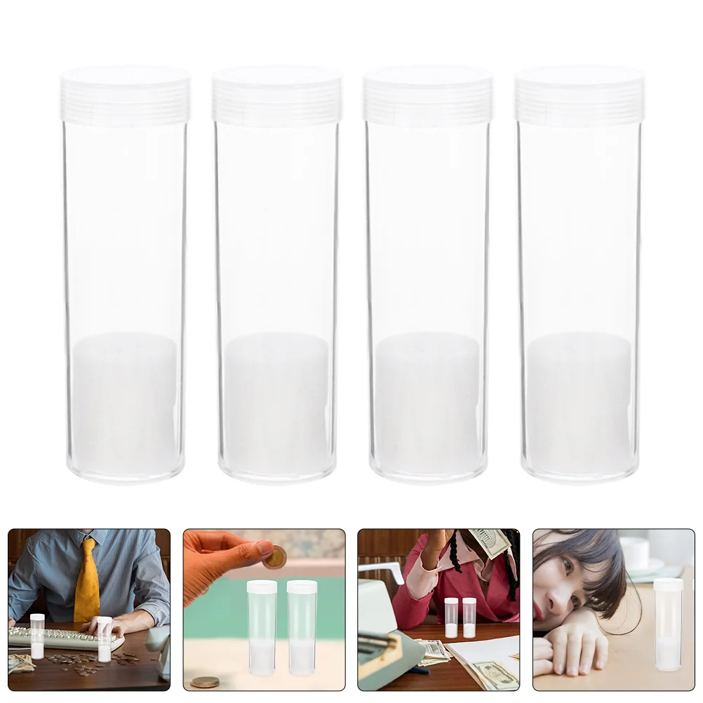 

10 Pcs Empty Commemorative Coin Box Storage Jar Collecting Case Container Tubes Bank Protectors Supplies