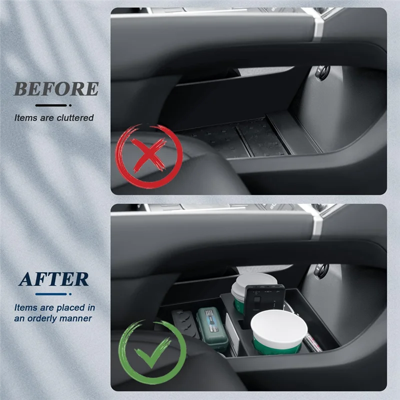 

Lower Center Console Organizer Armrest Storage Box Tray Kit For Hyundai Santa Fe 2024 Insert Glove Pallet Accessories