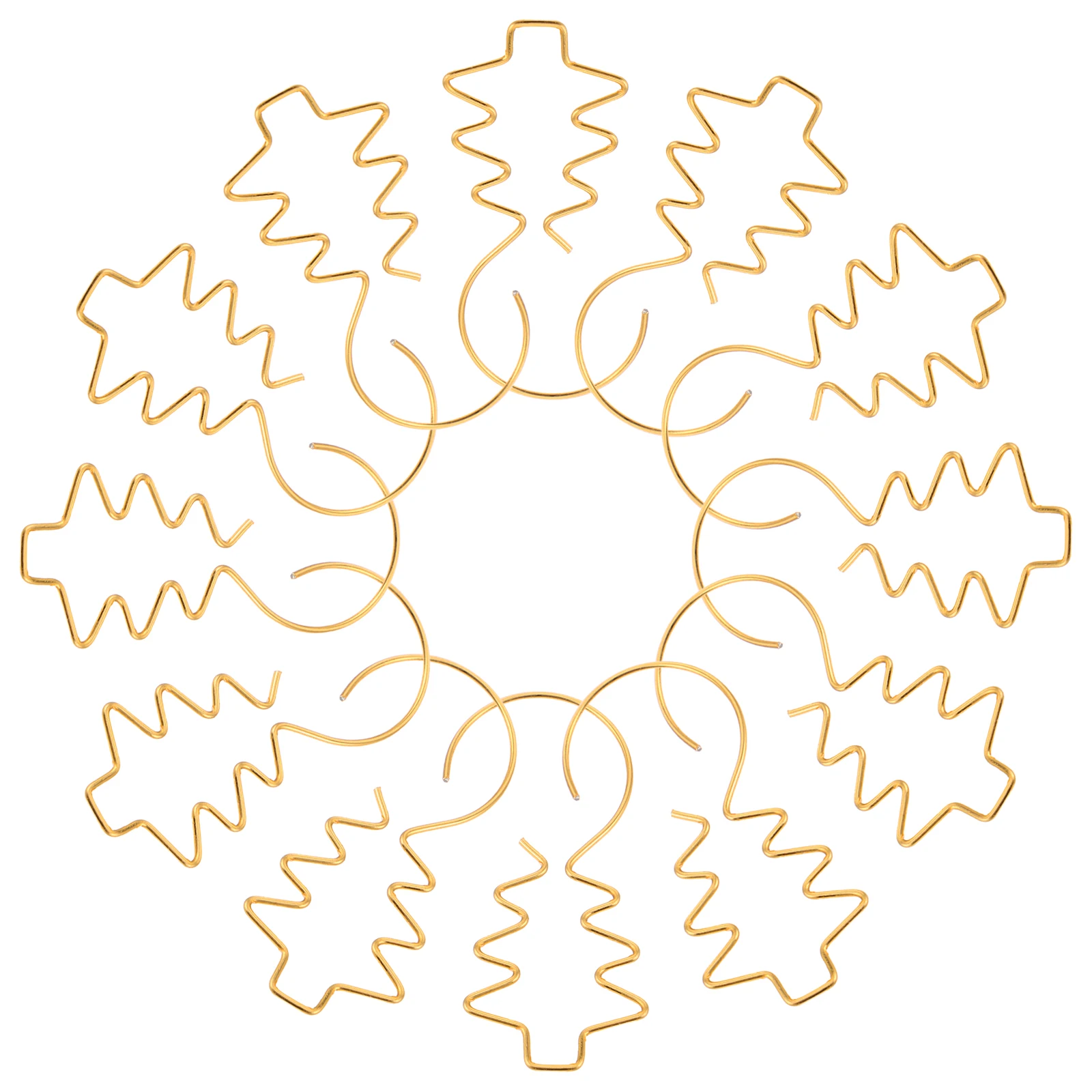 

Curly Ornament Hooks Gold Tree Bauble Wire Fancy Christmas Shaped Hangers Decorations