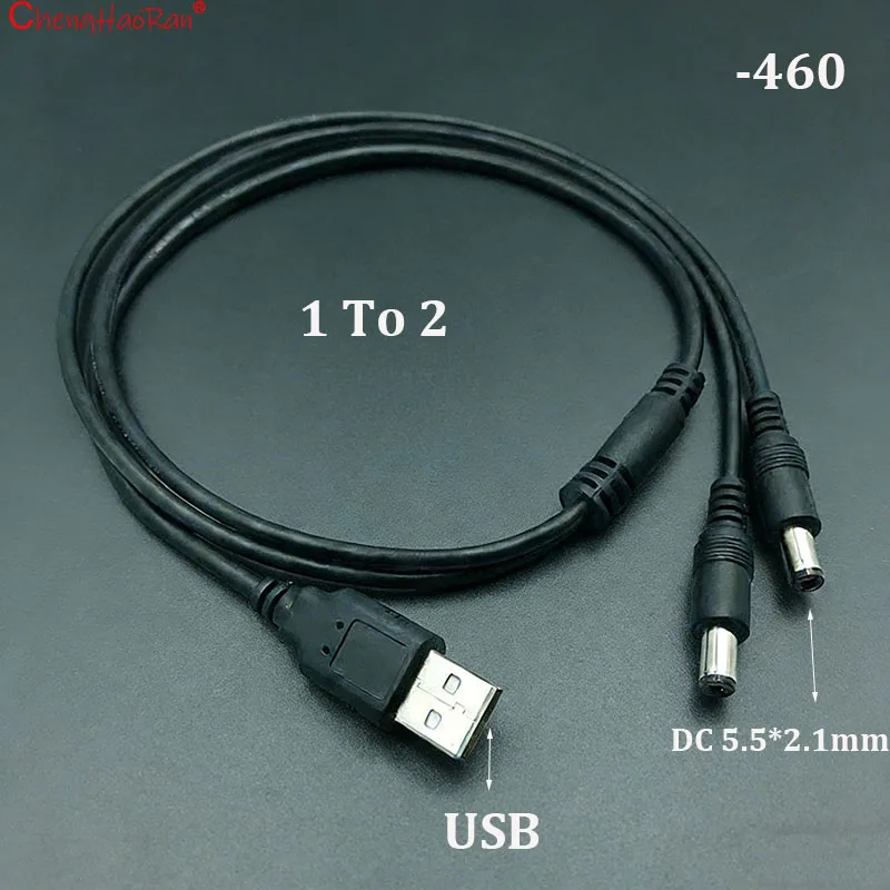 ChengHaoRan 1PC 70CM 0.75 M ² Copper USB to DC 5.5 * 2.1mm Power Cord USB 1/2 3 4 5 Plug Cord 5V Adapter