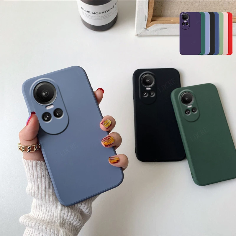 For Reno 10 5G Case Cover OPPO Reno 10 Pro 5G Capas New Liquid Silicone Back Shockproof TPU Soft Cover Reno10 Reno 10 5G Fundas