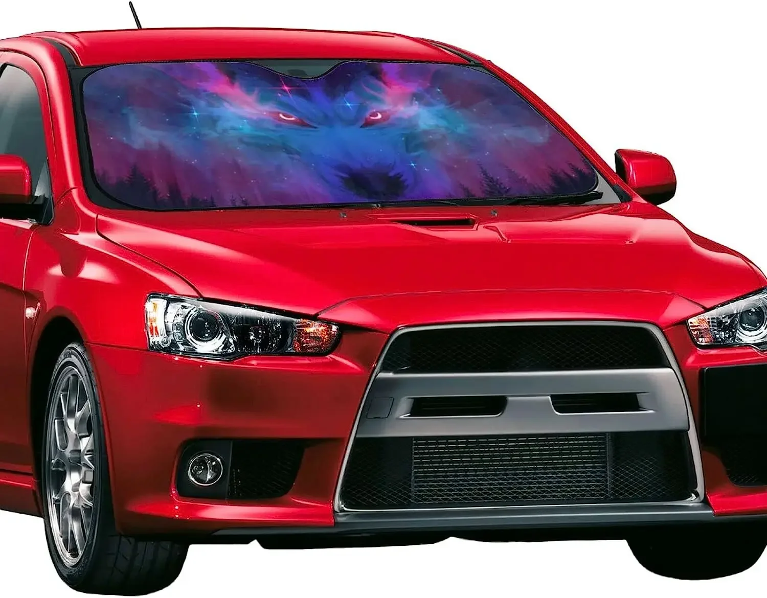 Cool Wolf Car Windshield Sun Shade Blocks Uv Sun Visor Protector Auto Sunshade To Keep Vehicle Cool 55X30 Inch Car Sun Shade