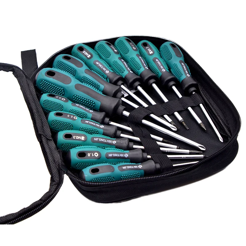 Professional CR-V Magnetic Screwdriver Set Multifunctional DIY Nut Phillips Slotted Screwheads Box Steel Industrial Plastic