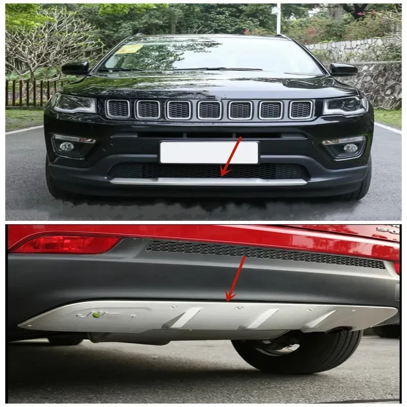 For Jeep Compass 2017-2021 stainless steel Before and after Bumper protection board Anti-collision protection car accessories