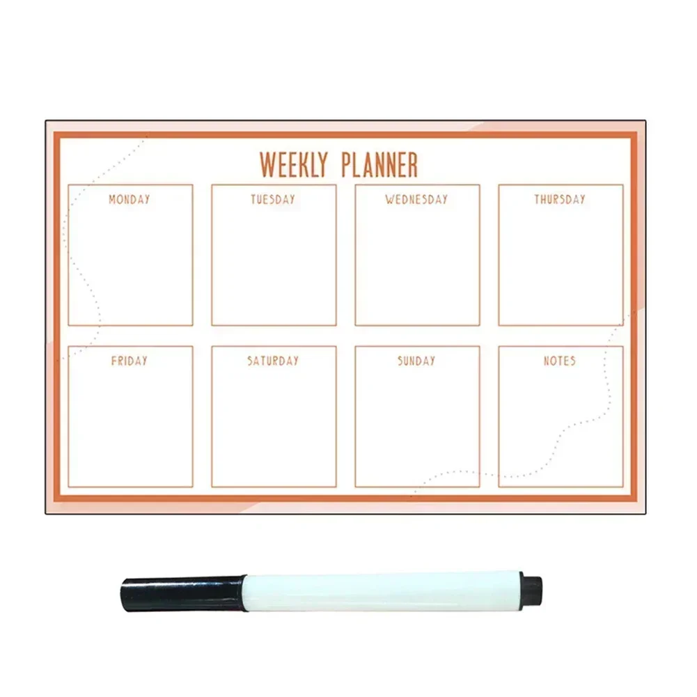 Fridge Calendar Board Weekly Planner Whiteboard Noticeboard Note Memo Board Wall Hanging Cork Wood Frame Notice