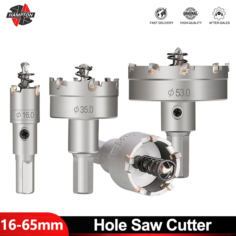 

1pc Carbide Tip TCT Drill Bit Hole Saw 16-65mm Hole Saw Cutter For Stainless Steel Plate Iron Metal Alloy Drilling Tools