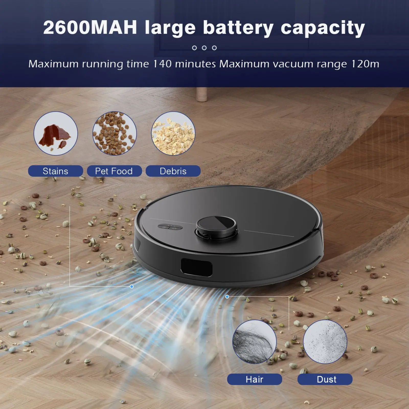 Saerke Robot Vacuum Cleaner, LiDAR Navigation,APP Virtual Barrier,2600PA Suction,Smart Home Mop,Floor Carpet Washing Appliance