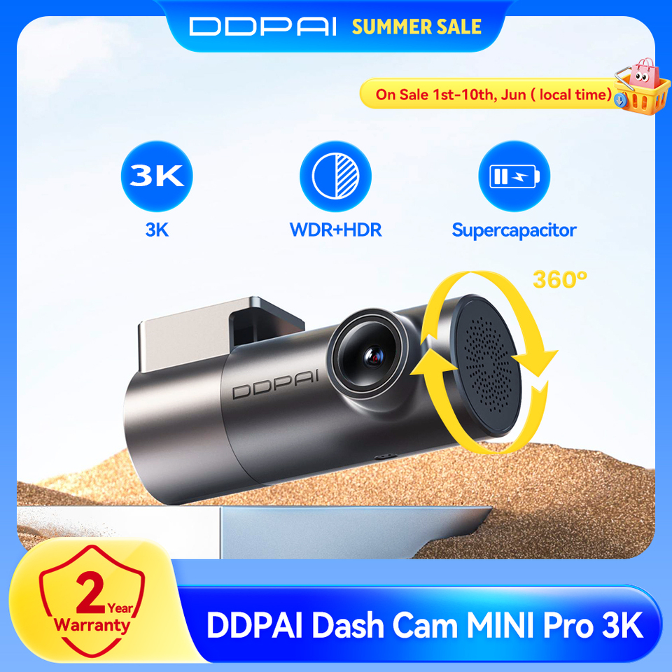  DDPAI MINI Pro Dash Cam 3K HDR 1620P Car DVR with WiFi Night Vision WDR Voice Control 24H Parking Monitor 143° FOV 
