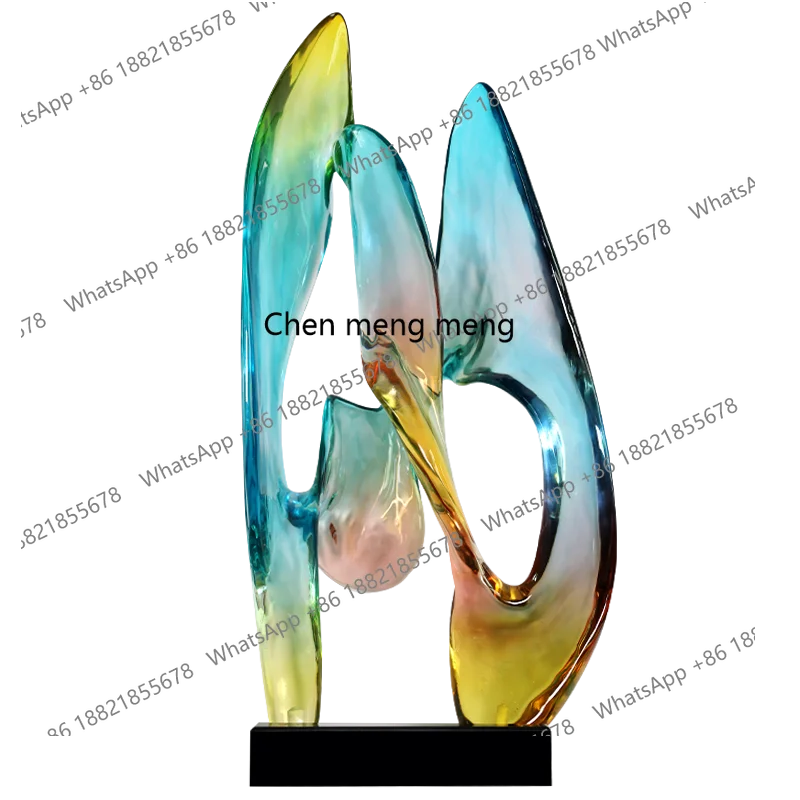 

Modern abstract art transparent resin sculpture imitation glass ornament high-end light luxury