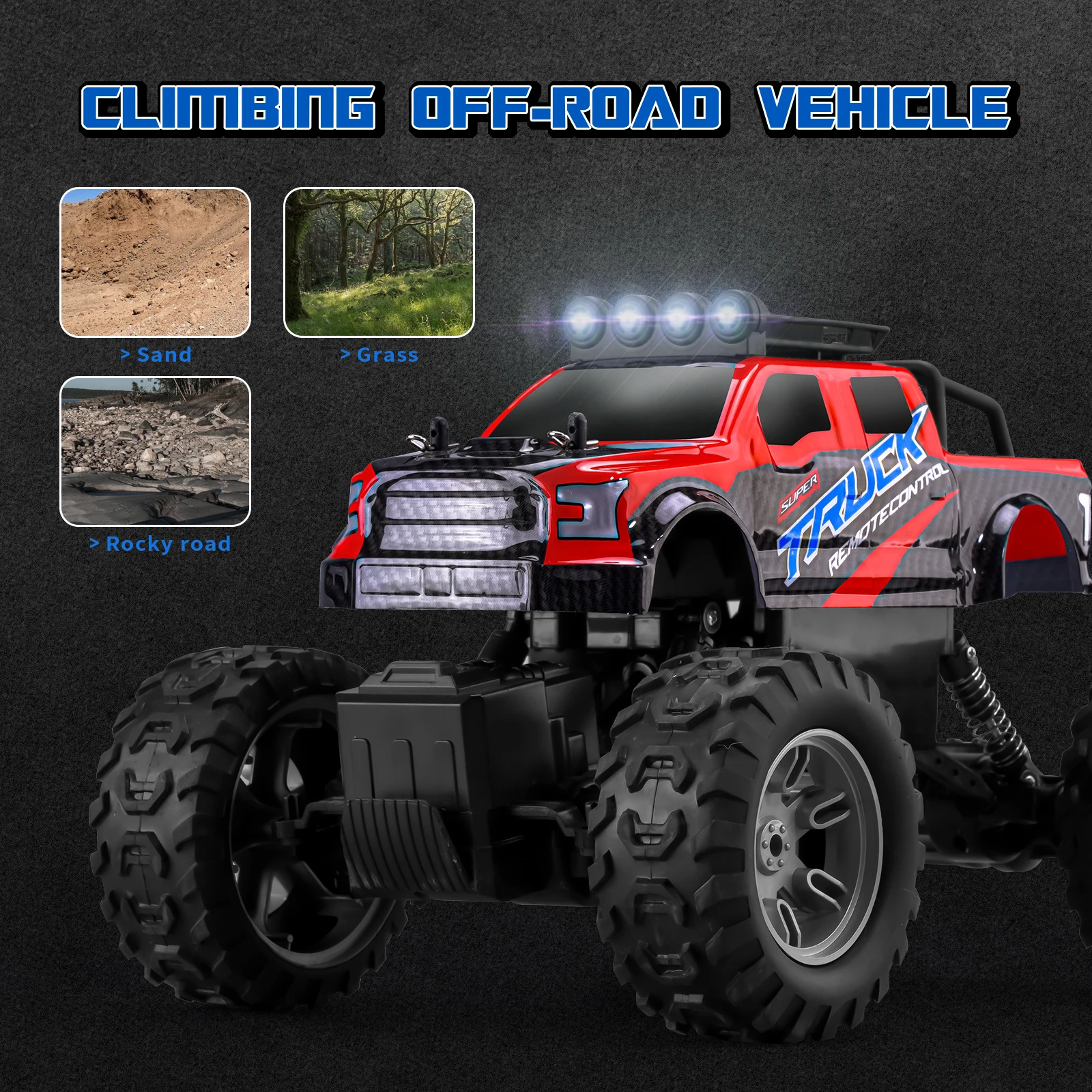 JJRC Q178 RC Climbing Car 1:16 4WD 2.4G Off Road Rock High Speed Truck Drift RC Racing Car Buggy Vehicle with Light Toys for Boy