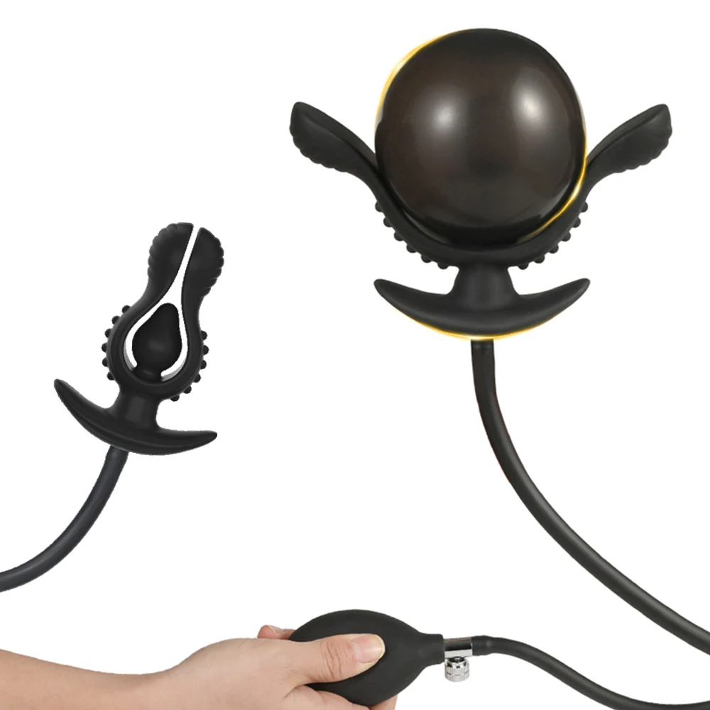 Tapón Anal inflable con forma de flor, tapón Anal, dilatador Anal, expansor, masajeador, consolador Anal para juguete sexual Gay Unisex, productos para adultos