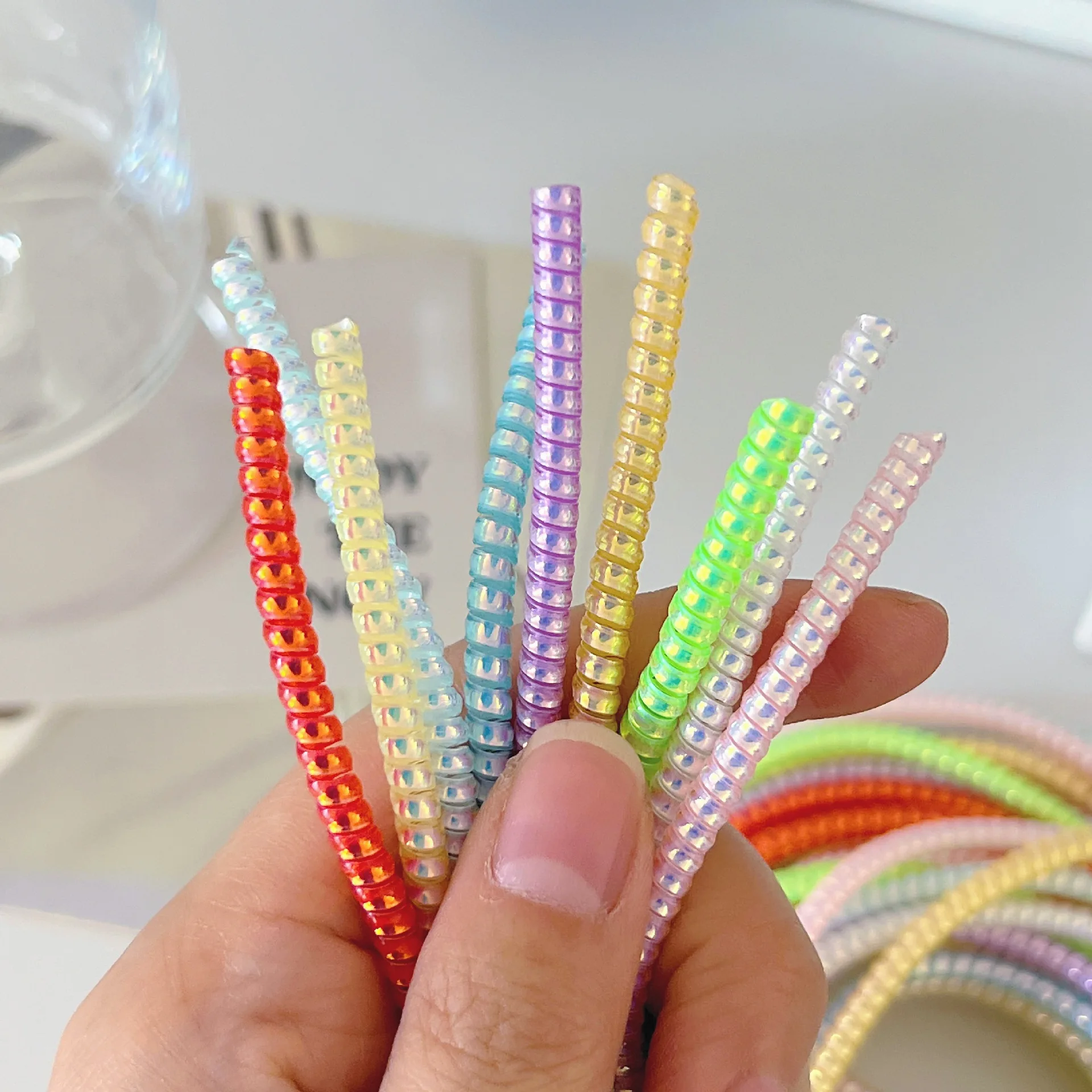1.4 M Holographic Shiny Cable Protective Wrap Rope Decorative Sleeve for Mobile Phone Charging Data Cable