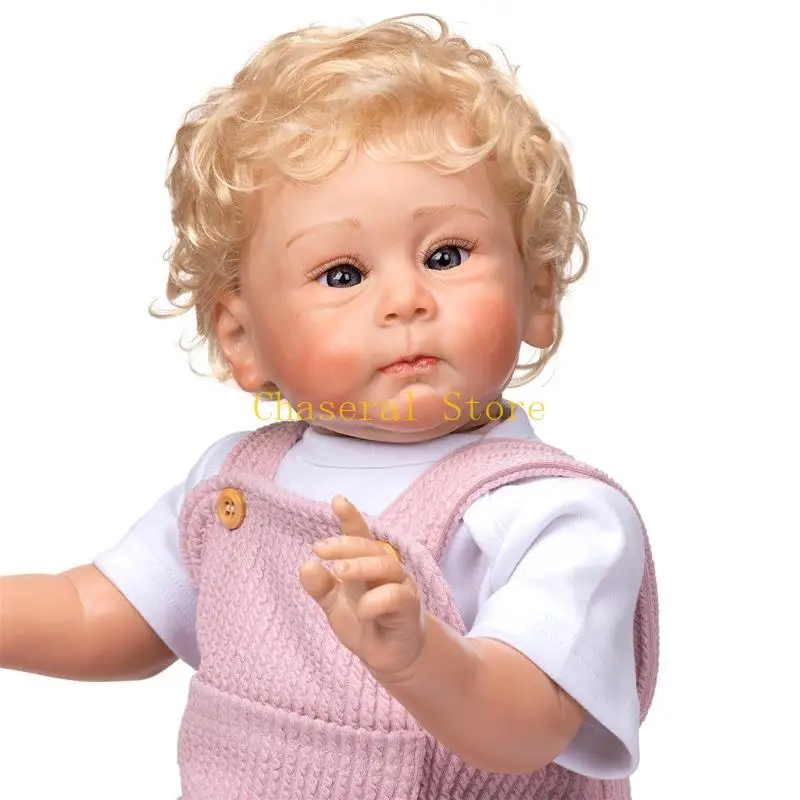 E7CE 55cm/21 pouces Reborns pour poupée bébé fille pour poupée nourrissante pour poupée réaliste fait à main en vinyle souple