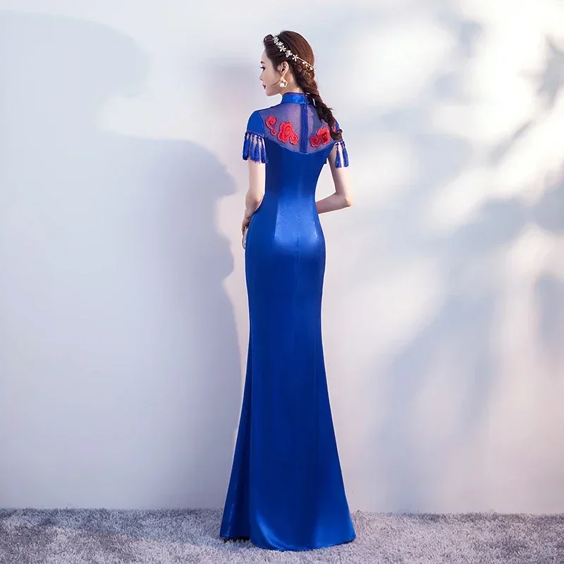 

Ladies New Cheongsam Fashion Long model Show Dress Auto Show Dresses Women Maxi Dress Sexy banquet Evening Party Dress