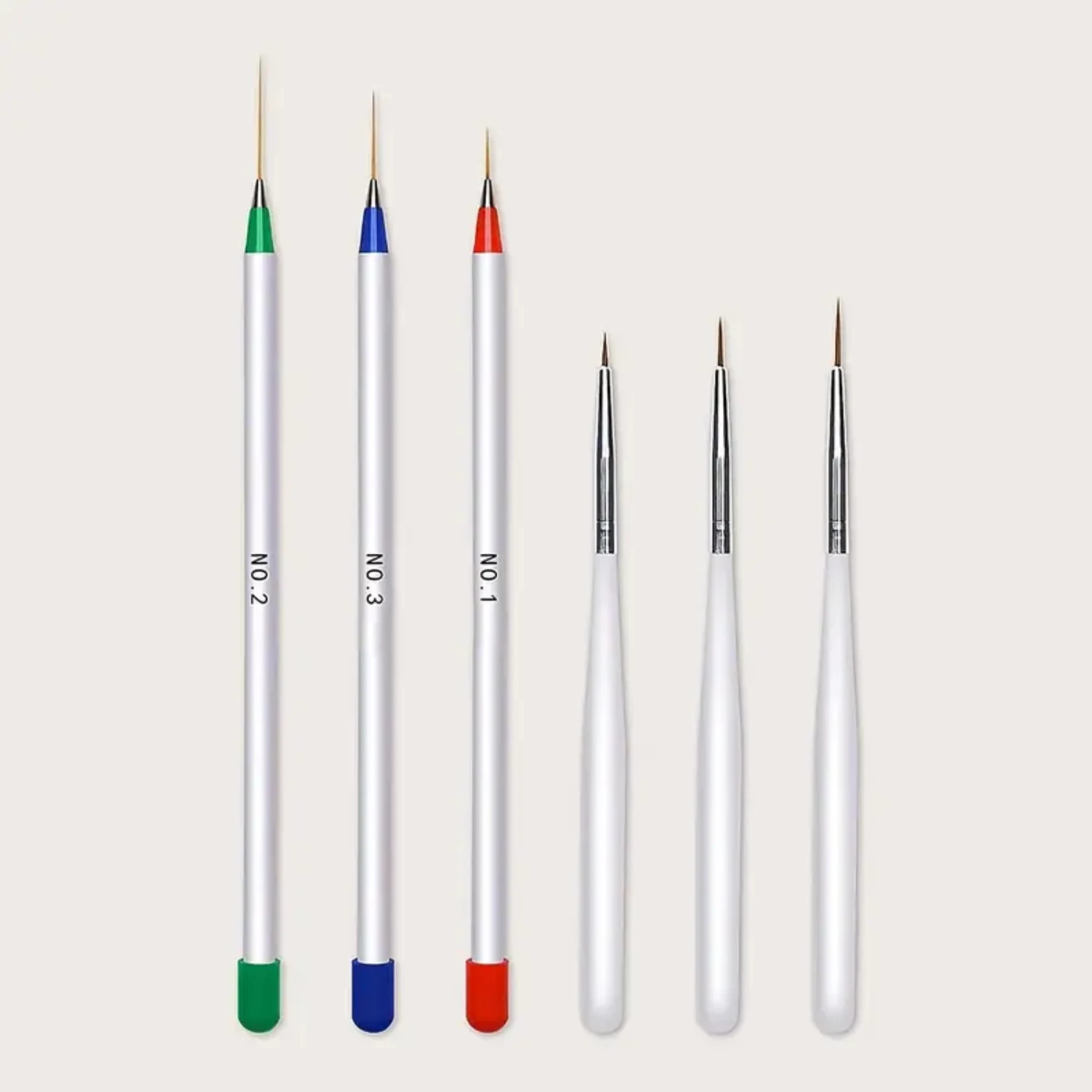 

6 Pack of Exquisite Fine Liner Design Tips Nail Art Pen Brushes for Salon and DIY Gel UV Manicure
