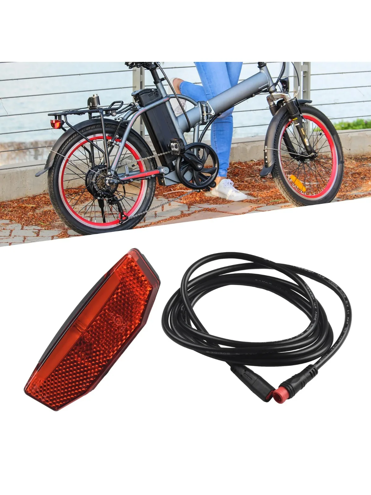 AliExpress 1pcs 36V/48V Ebike Rear Light/Tail Light LED Safety Warning Rear Lamps SM Connectors For E-Scooter 120cm Cables Length Lights