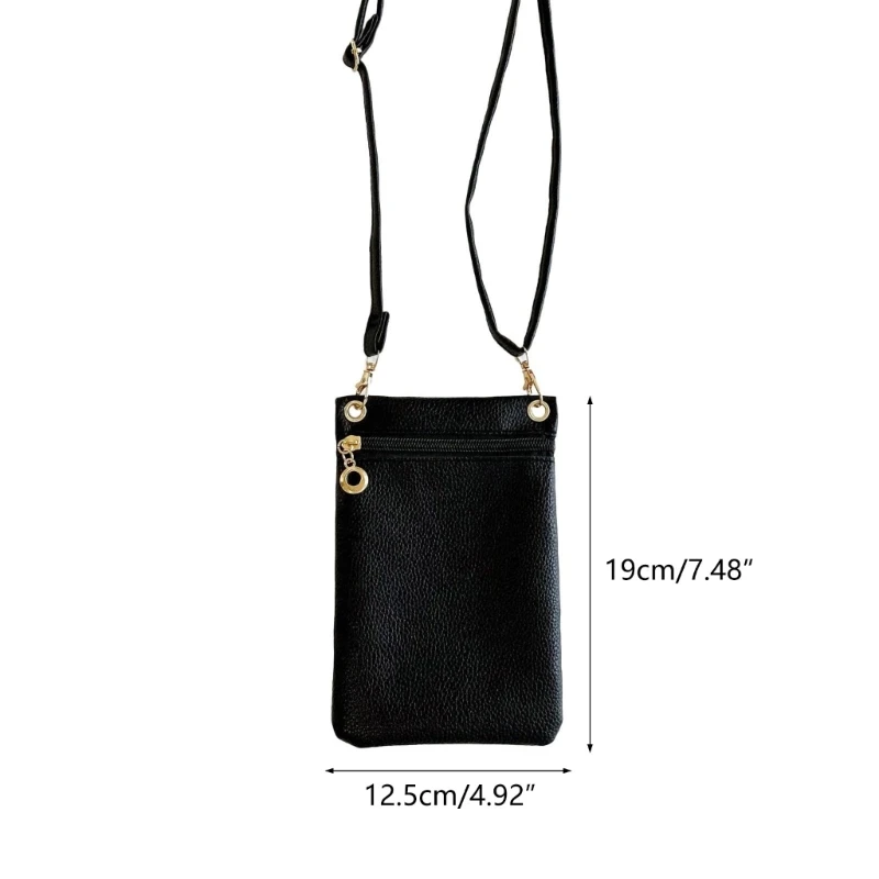 Women Fashion Bag Stylish Girls Shoulder Crossbody Bag Ladies Litchi Patterned Mobile Phone Bag for Dating