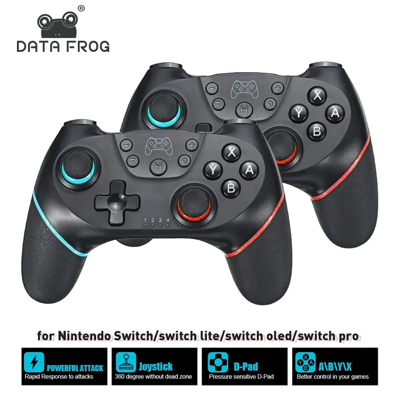 Data Frog Wireless Controller Compatible-Nintendo Switch Adjustable Turbo with 6-Axis Vibration Controller for Ns Lite Console