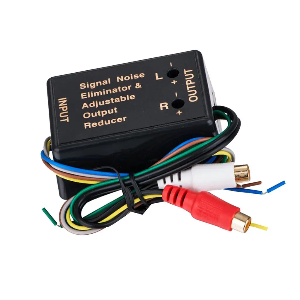 High Level to Low Level Converter, Car Speaker Audio Converter 2 Way Adjustable RCA Adapter Hifi