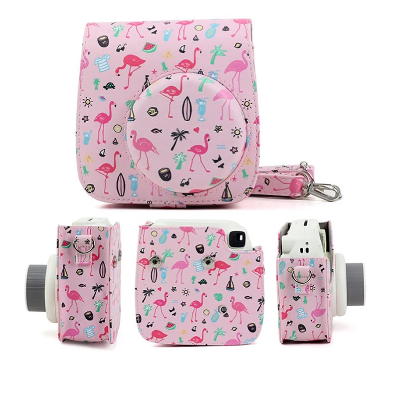 Para fujifilm instax mini 11 9 8 bolsa de câmera artista pintura a óleo couro do plutônio protetor instantâneo capa caso bolsa acessório da câmera