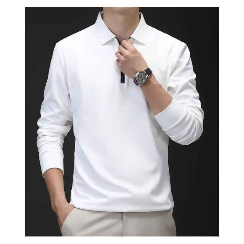 Soft Fabric, 2024 Autumn New Men's Lapel Long Sleeved Shirt Easily Adapts To Autumn