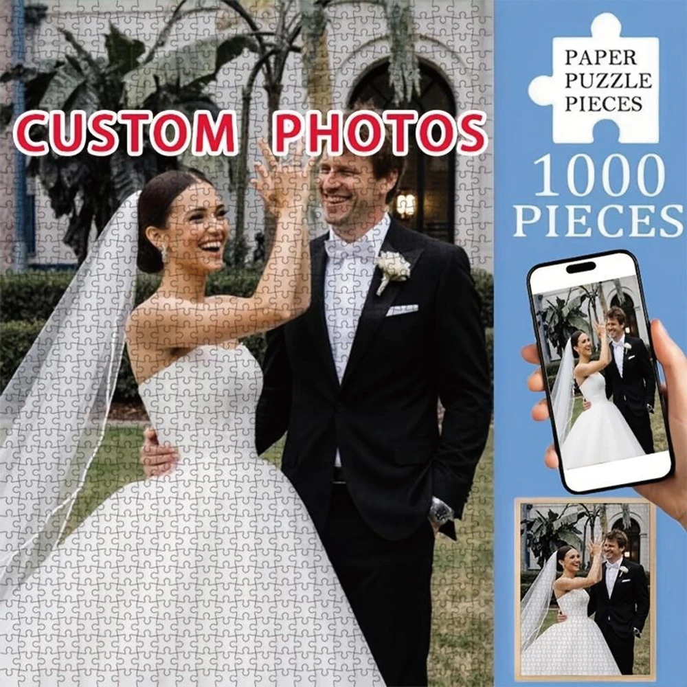 35/300/500/1006pcs Personalized Custom Photo Puzzle Wedding Photos for Dad Grandmother Grandad Godmother