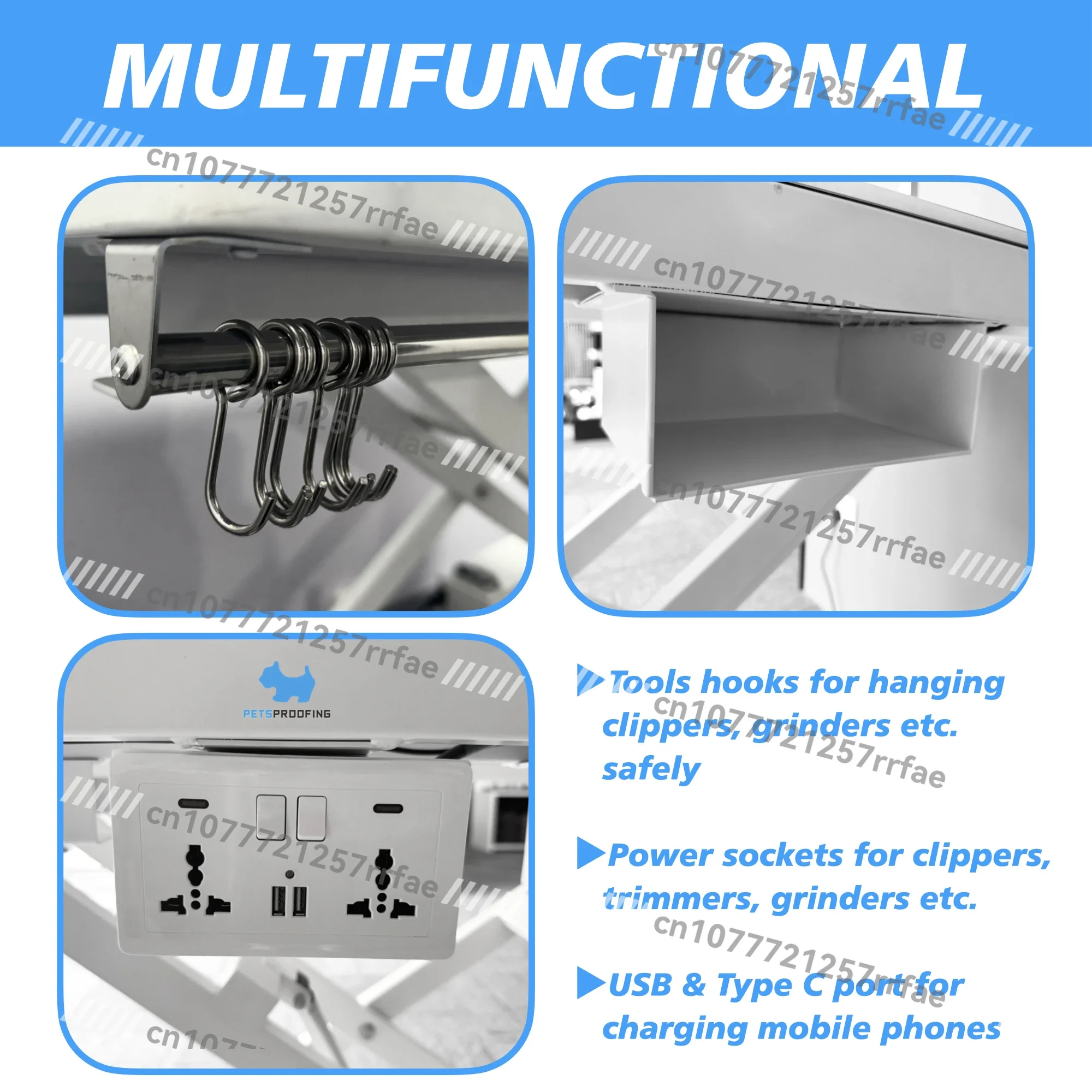Sustainable Stainless Steel Portable Hydraulic Lift Electric Pet Cat and Dog Grooming Table Grooming Instrument Arm Foldable