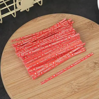 

100pcs Candy Color Wire Metallic Twist Ties Wedding Party Cookies Candy Bags Baking Packaging Ligation Dessert Sealing Twist Tie