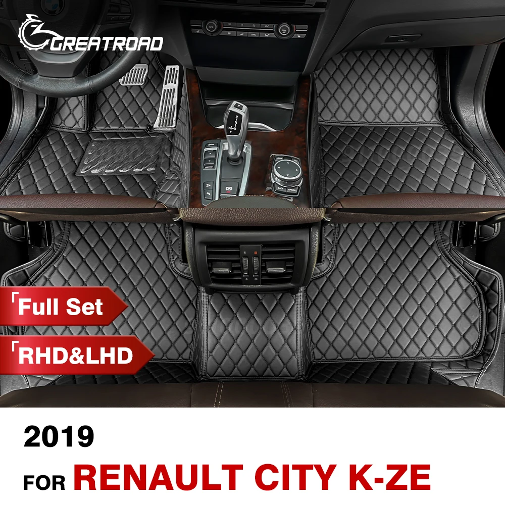 

Car Floor Mats For Renault City K-ZE 2019 Custom Auto Foot Pads Automobile Carpet Cover Interior Accessories