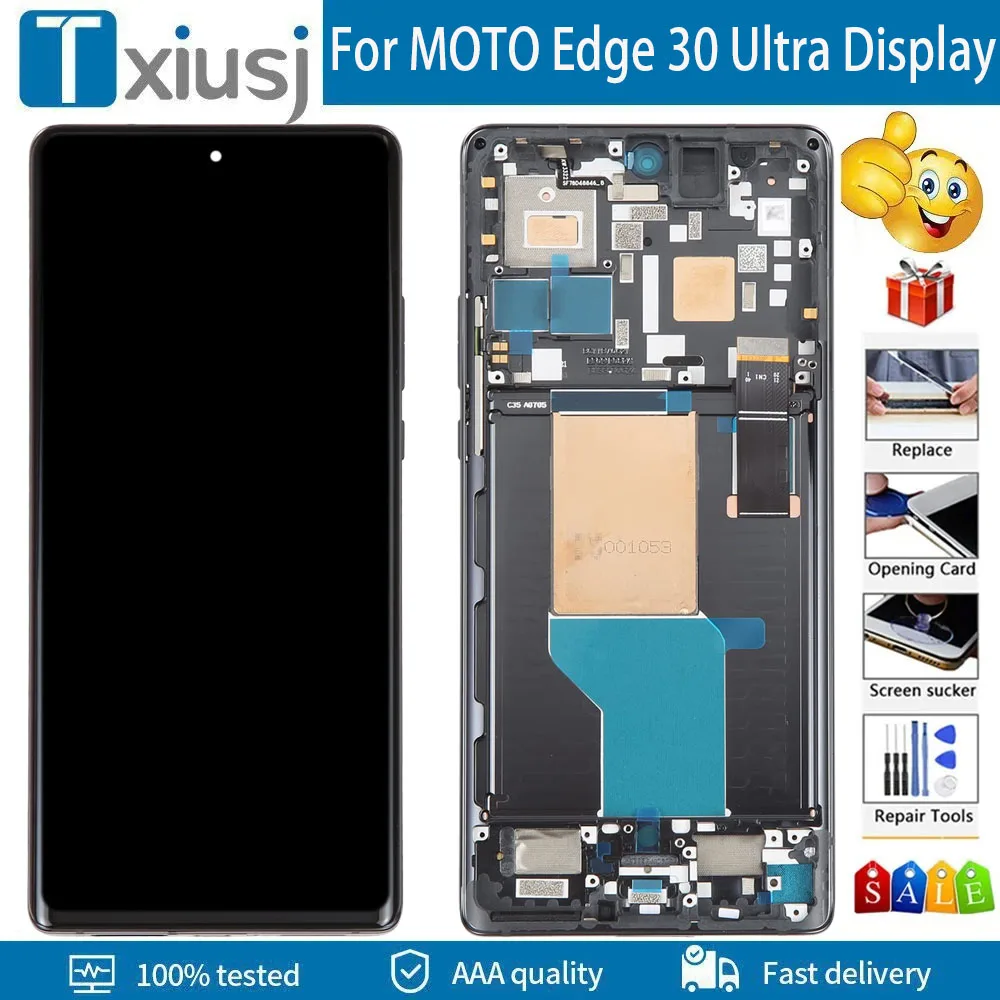 

Super AMOLED For Motorola Edge 30 Ultra XT-2201 LCD Display Touch Screen Digitizer Assembly With Frame For Edge30 Ultra LCD 6.7"