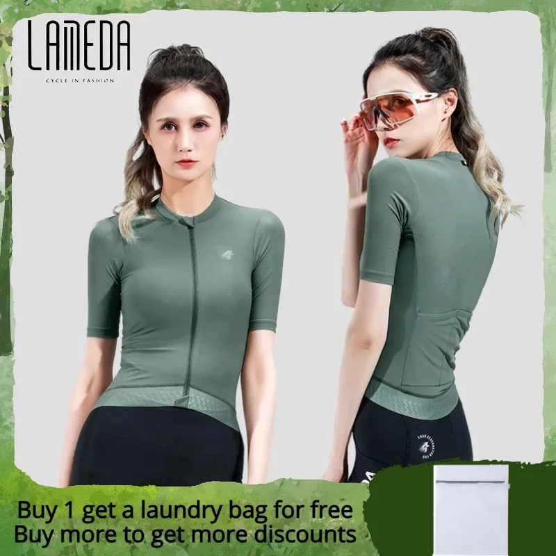 Lameda Cycling Jersey Upf50+ Women's Short Sleeves Anti-slip Cycling Clothes For Women Quick Drying Breathable Jersey