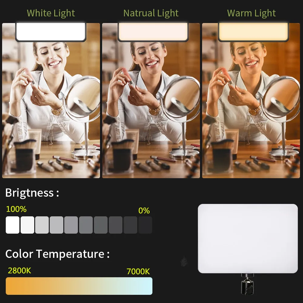 Video Led Light Photography Selfie Dimmable Video Fill Light for Photo Studio Live Stream Fill Lamp for Tiktok Youtube