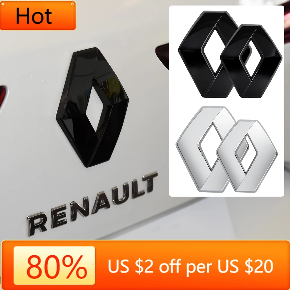 Adesivos interiores capô do carro grade dianteira emblema cauda tronco logotipo capa decoração para renault loguna duster zoe scenic rs master lo