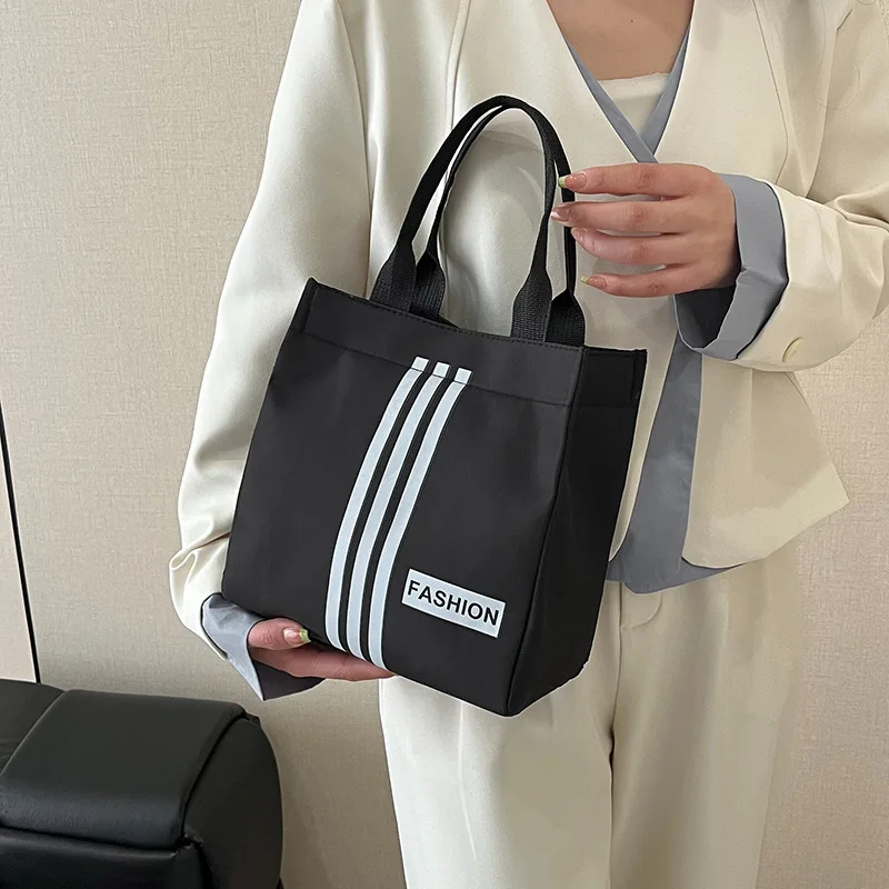 ​ ​ Modna torba wielokrotnego użytku na rok 2025 ​ ​   Torba na lunch damska o dużej pojemności, przenośna, izolowana, minimalistyczna, ekologiczna torba na zakupy.