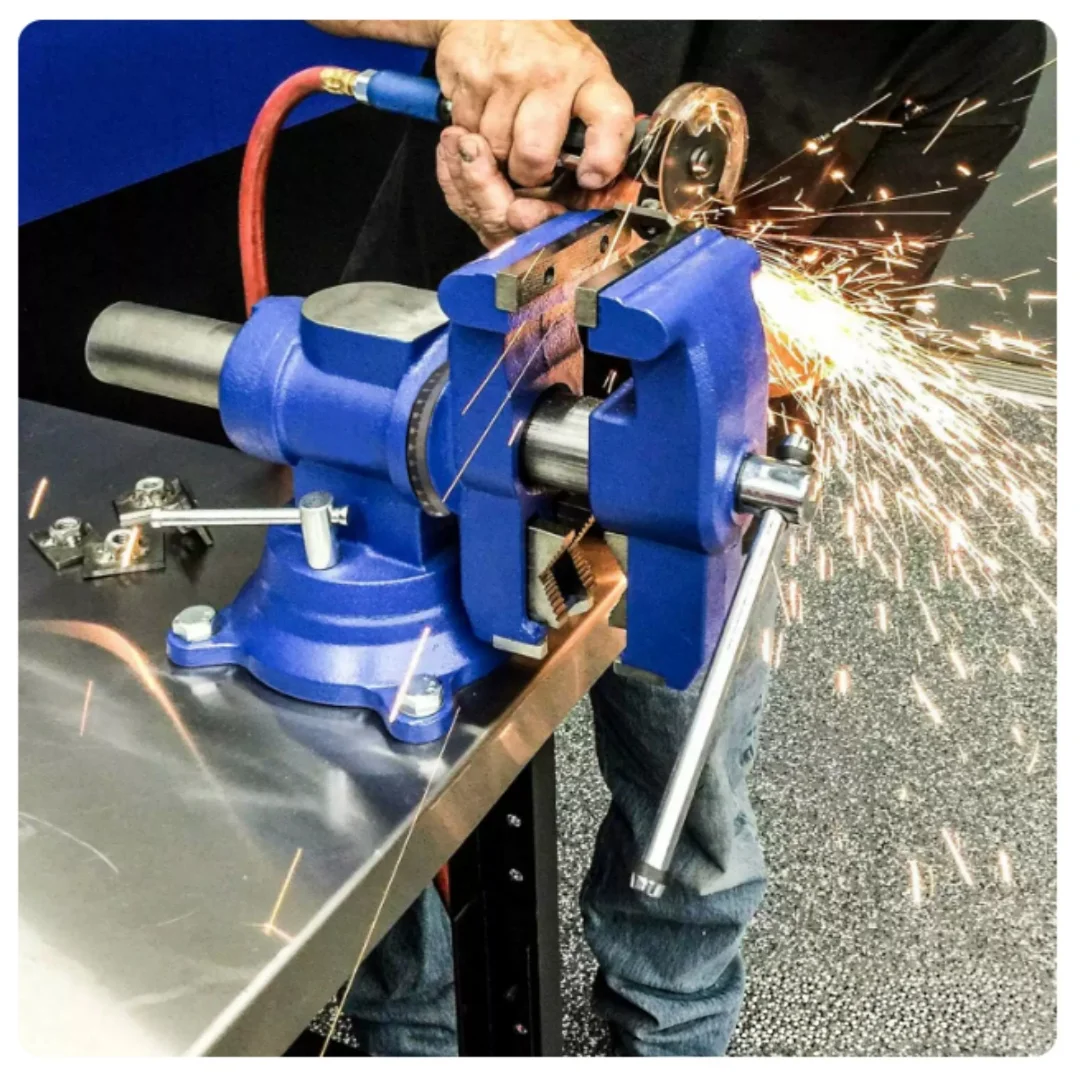 Industrial Precision Bench Vise with Double Jaws, Universal Rotatable Multifunctional Table Clamp Mini Bench Vice