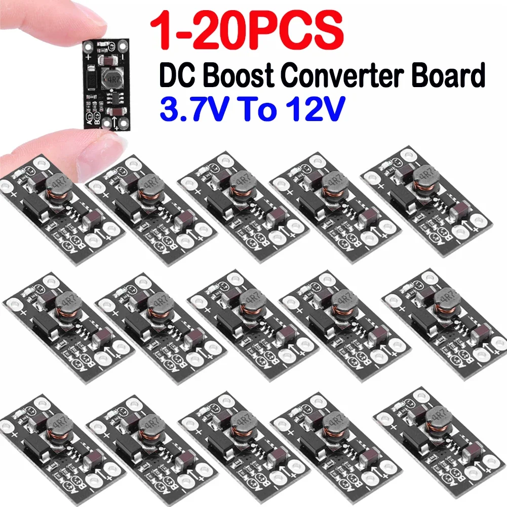 

1-20PCS Mini DC-DC Boost Step Up Converter 3V 3.3V 3.7V 5V 9V to 12V Voltage Regulator PCB Board Module Lithium Battery Boost