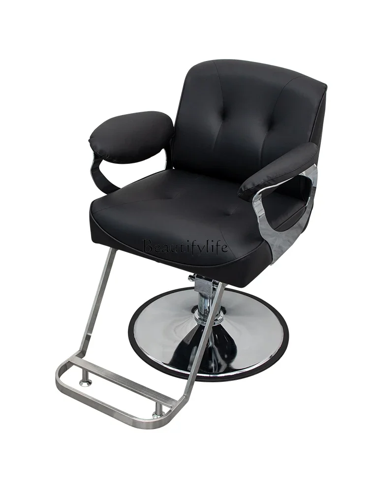 

High-End Barber Shop Chair for Hair Salon Small Backrest Hair Cutting Stool Hot Dyeing Design