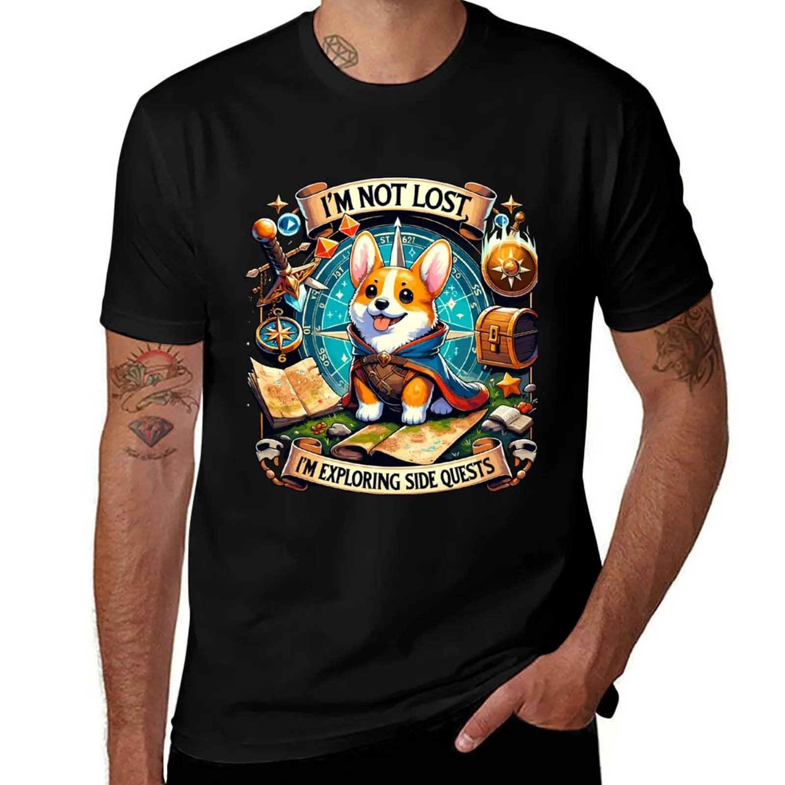 

I'm not lost, I'm exploring side quests - Role-Playing Games - Video Games T-Shirt anime stuff t shirt men 100℅ cotton