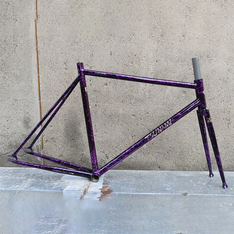 SNM 4130 Purple Color Fixie Frame Tsunami Single Speed 4130 Cr-Mo
