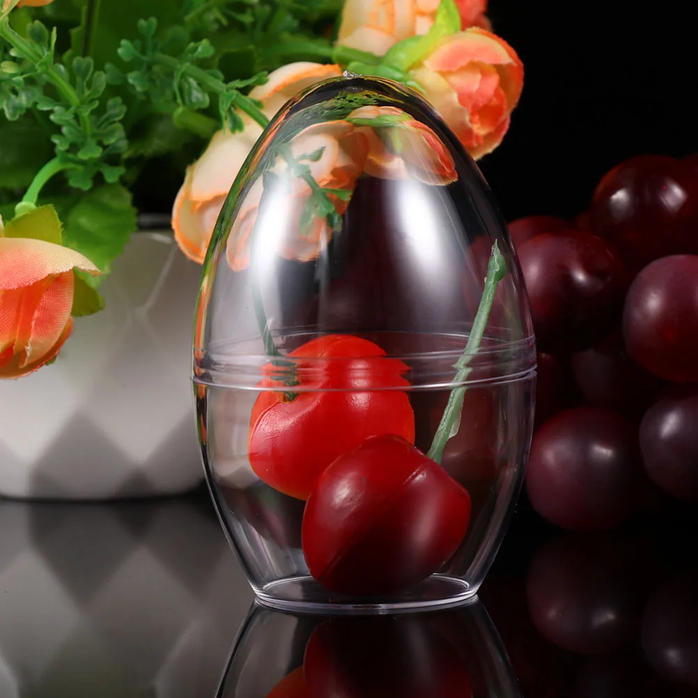 

10PCS C y Packaging Eggs Easter Shaped Boxes Gift Package Festival Cases Transparent Storage Party Supplies Plastic