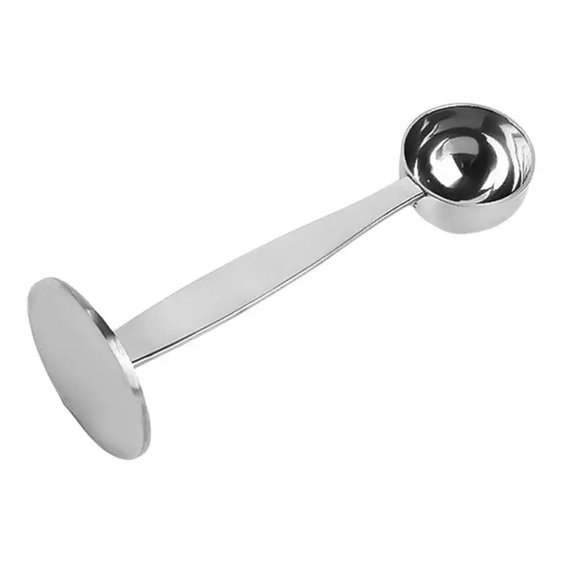 Cuchara de café expreso con manipulación, cuchara de café 2 en 1 con martillo en polvo, cucharada de café molido de acero inoxidable para tazas K